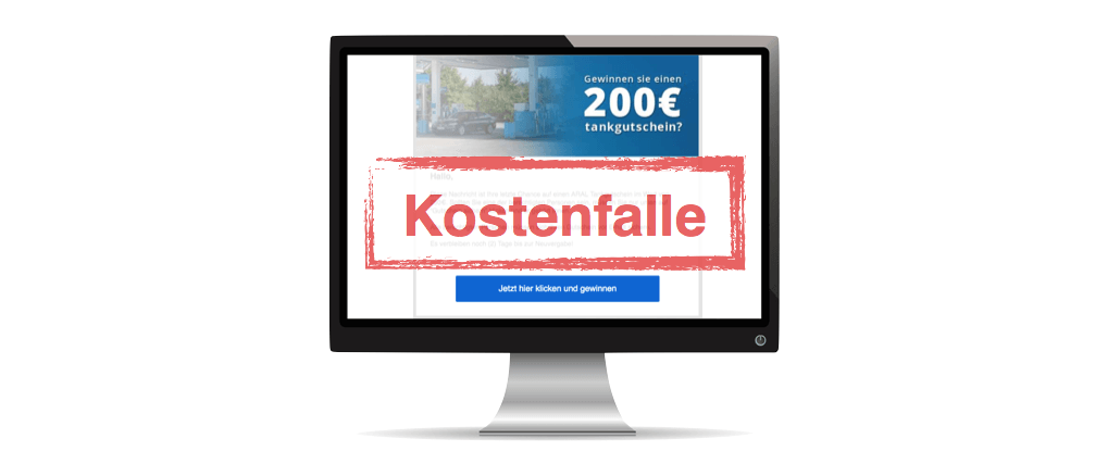 Gewinnspiel E-Mail Spam ARAL-Tankgutschein 200 Euro Kostenfalle