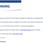 Spam Mail Ihre 1und1 Rechnung