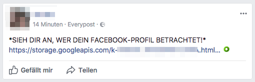 2017-08-07 Facebook Spam SIEH DIR AN WER DEIN FACEBOOK-PROFIL BETRACHTET