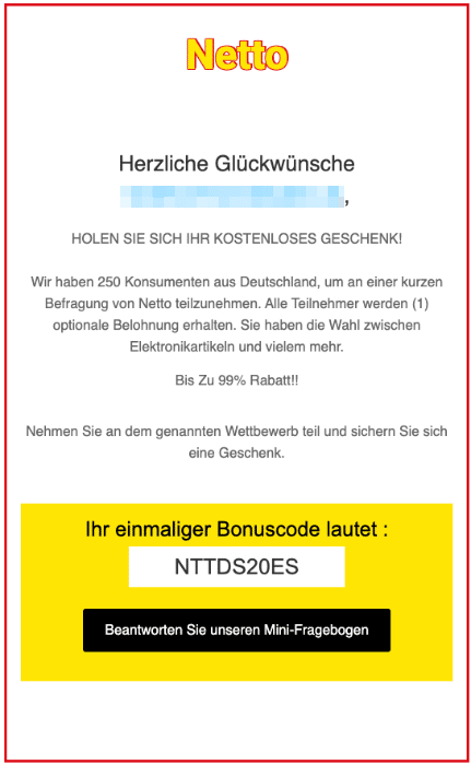 2020-05-12 Netto Spam Fake-Mail Gewinn Umfrage