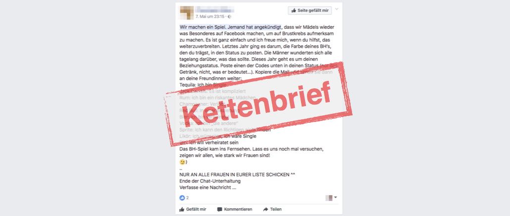 Facebook Kettenbrief - Wir machen ein Spiel