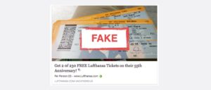 Free Lufthansa Ticket Kettenbrief Facebook Spam