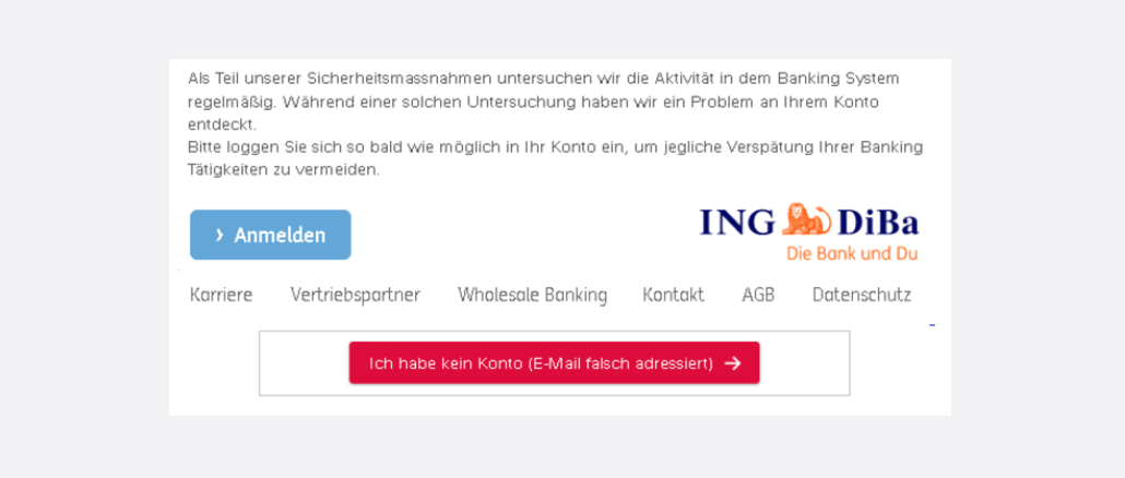 Ing-DiBa Spam Phishing Zu Ihrer Sicherheit