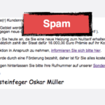 Spam E-Mail Ihr Haushalt ist ausgewählt von Schornsteinfeger Oskar Müller