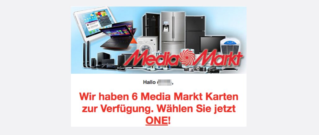 Spam-Mail Media Markt Karten Datensammler Gewinnspiele