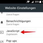 Android Google Chrome Javascript blockieren 4