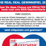 Real Gewinnspiel echt oder Fake