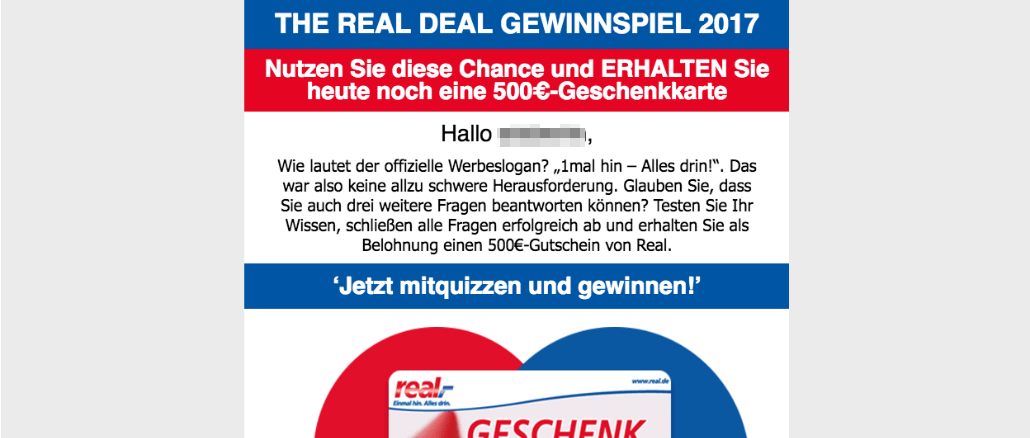 Real Gewinnspiel echt oder Fake