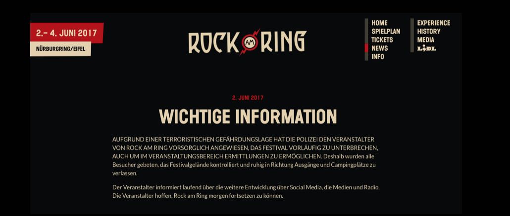 Terrorwarnung Rock am RIng