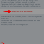 Twitter importierte Kontakte entfernen