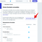 Twitter importierte Kontakte entfernen