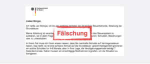 2017-07-25 Spam-Mail Bundeszentralamt fuer Steuern Virus