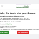 2017-07-27 HB Swiss Spam Mail Vorsicht Ihr Konto wird geschlossen