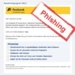 2017-07-27 Postbank Spam Phishing Mehrfache Falscheingabe des Passworts