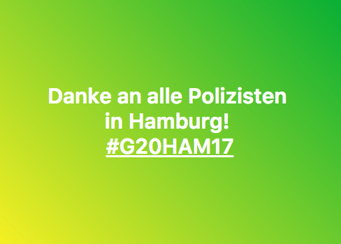 Danke an Polizisten in Hamburg