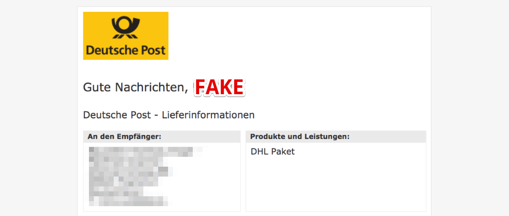 E-Mail Deutsche Post Nachnahme Rechnung