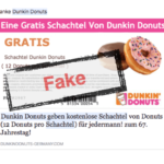 Facebook Dunkin Donuts gratis Schachtel