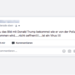 Facebook Kettenbrief Festnahme Donald Trump Foto Virus