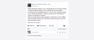 Facebook Warnung vor Freundschaftsanfrage Jayden K. Smith