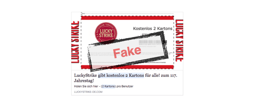 Facebook LuckyStrike gratis Karton