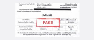 Haftbefehl Staatsanwaltschaft Frankfurt Betrug Fake