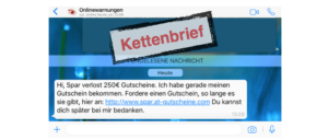Spar Gutschein WhatsApp Kettenbrief
