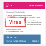 2017-08-04 Spam-Mail Mobilfunkrechnung im Namen der Telekom mit Virus