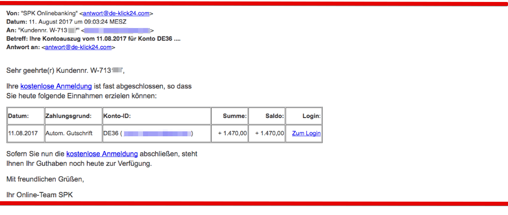 2017-08-11 Spam-Mail Ihre Kontoauszug vom 11.08.2017 für Konto DE36