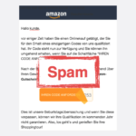 2017-08-16 Amazon Spam Gewinnspiel Die Lieferung wurde terminiert.