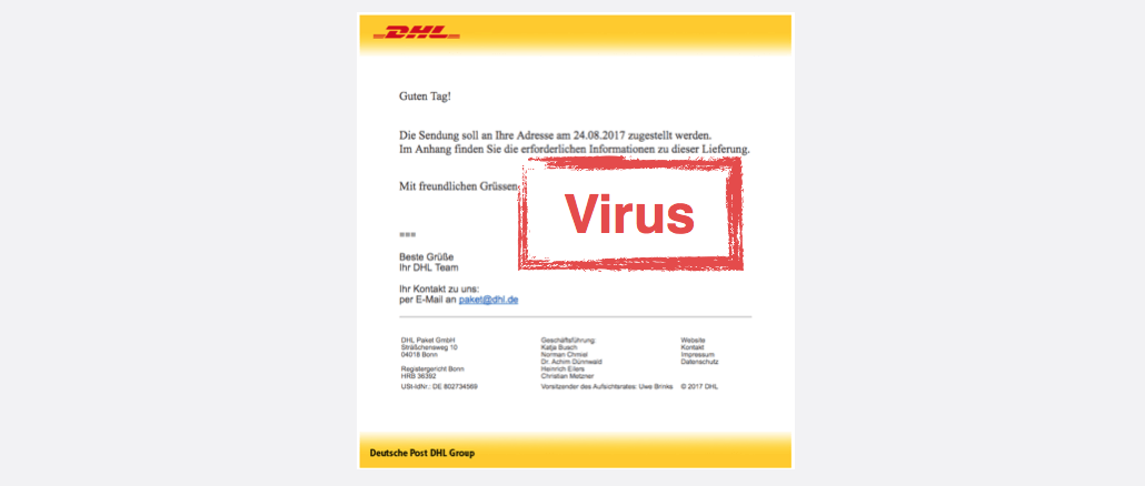 2017-08-24 DHL-Spam Mail Virus