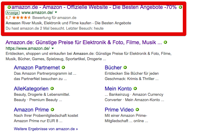 Amazon Suchergebnisse zum Suchbegriff Amazon