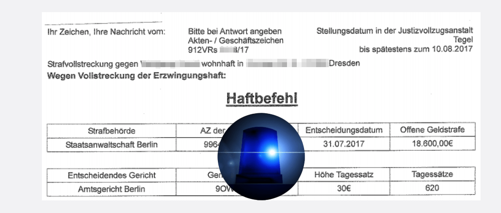 Polizei Warnung Haftbefehl Staatsanwaltschaft Berlin