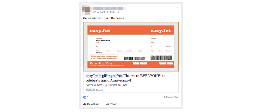 easyJet Tickets Gewinnspiel