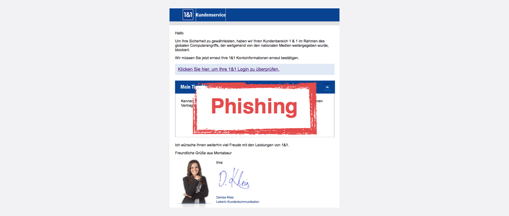 2017-09-26 1und1 Spam Phishing aktiviere deinen Account