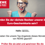 E-Mail Spam von REWE Hilfe Gewinnspiel 250 Euro Einkaufsgutschein