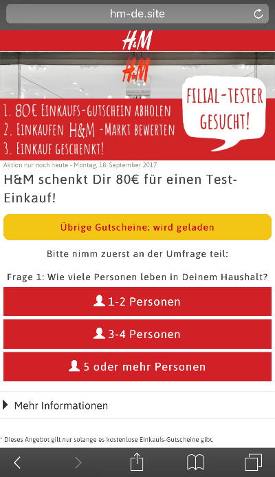 HM Kettenbrief 80 Eur Einkaufsgutschein Fake 1