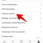 Instagram Passwort ändern 2