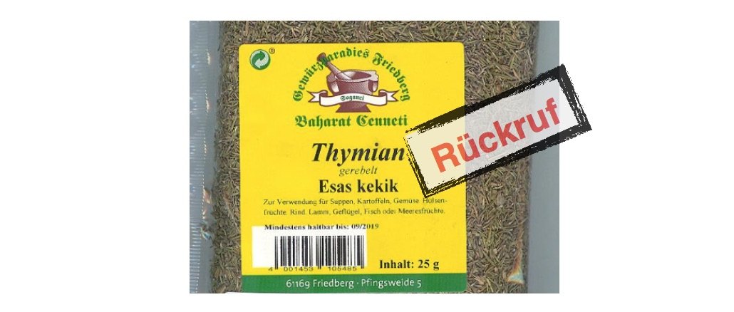 Rückruf Thymian gerebelt