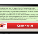 2017-10-25 WhatsApp Spam Kettenbrief Mann Auto Teddy