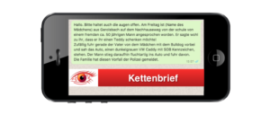 2017-10-25 WhatsApp Spam Kettenbrief Mann Auto Teddy