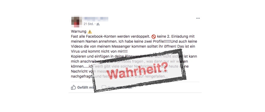 Facebook Beitrag Profil verdoppelt