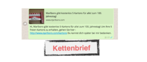 Gewinnspiel Marlboro Kettenbrief WhatsApp