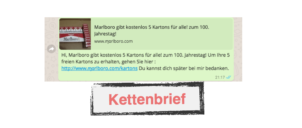 Gewinnspiel Marlboro Kettenbrief WhatsApp