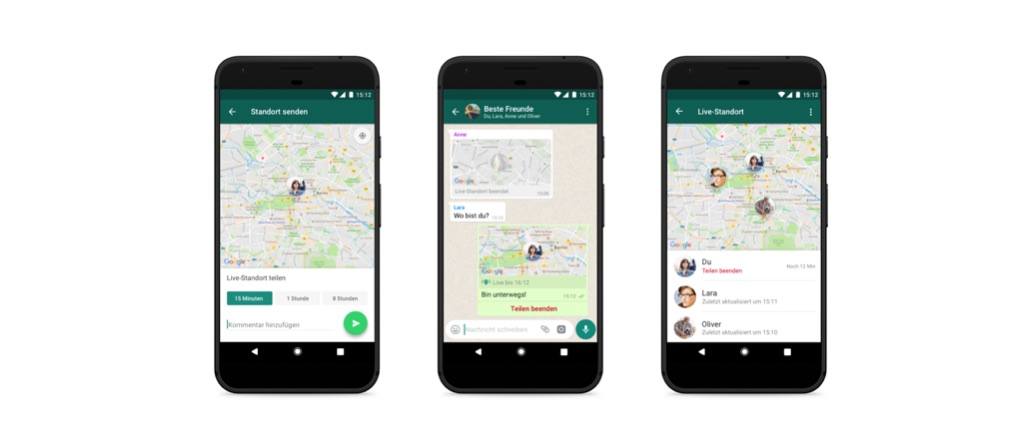 WhatsApp Live Standort teilen