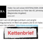 Kettenbrief Zara Gutschein WhatsApp