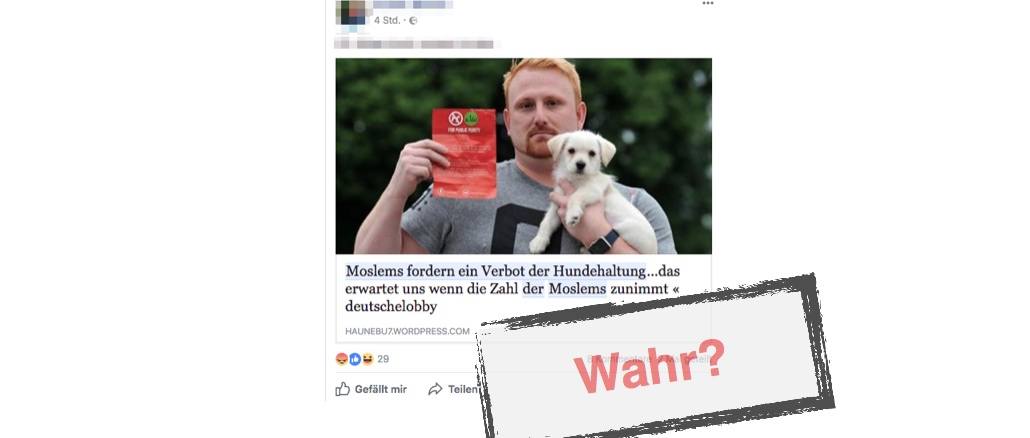 Moslems verbieten Hunde - Facebookpost