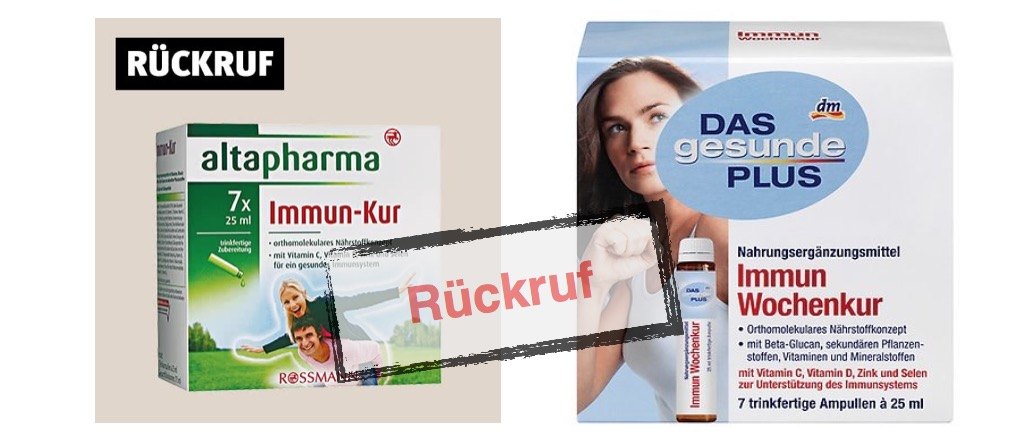 Rückruf Immunkuren dm und Rossmann