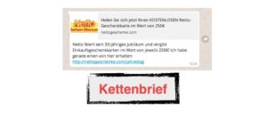 Kettenbrief WhatsApp Netto Gutschein 250 Euro