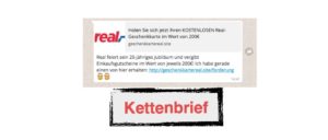 Kettenbrief WhatsApp real,- Gutschein