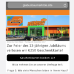 Whatsapp Kettenbrief 250 Euro Geschenkkarte Globus Baumarkt